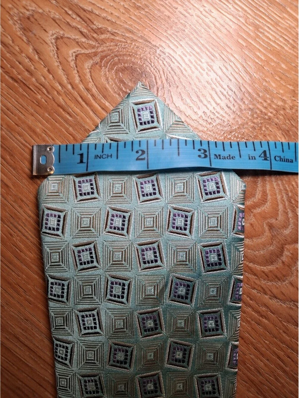 Ermenegildo Zegna Silk Tie Green Geometric Made in Italy